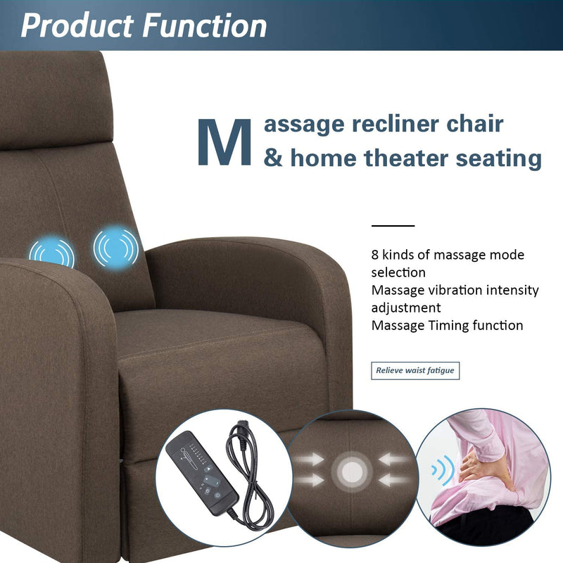 Homall Massage Recliner Chair Fabric Living Room Chair Home Theater Seating