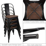 Homall Metal Dining Chair Indoor-Outdoor Use Stackable Chic Dining Bistro Cafe Side Metal Chairs Set of 4
