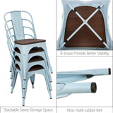 Homall Metal Dining Chair Indoor-Outdoor Use Stackable Chic Dining Bistro Cafe Side Metal Chairs Set of 4