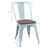 Homall Metal Dining Chair Indoor-Outdoor Use Stackable Chic Dining Bistro Cafe Side Metal Chairs Set of 4