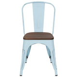 Homall Metal Dining Chair Indoor-Outdoor Use Stackable Chic Dining Bistro Cafe Side Metal Chairs Set of 4