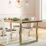 Homall Metal Dining Chair Indoor-Outdoor Use Stackable Chic Dining Bistro Cafe Side Metal Chairs Set of 4