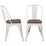 Homall Metal Dining Chair Indoor-Outdoor Use Stackable Chic Dining Bistro Cafe Side Metal Chairs Set of 4