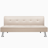 Homall Linen Fabric Futon Sofa Convertible Sofa Bed Modern Design Folding Recliner Lounge Couch for Living Room with Chrome Legs