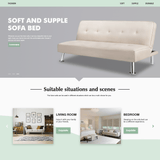Homall Linen Fabric Futon Sofa Convertible Sofa Bed Modern Design Folding Recliner Lounge Couch for Living Room with Chrome Legs