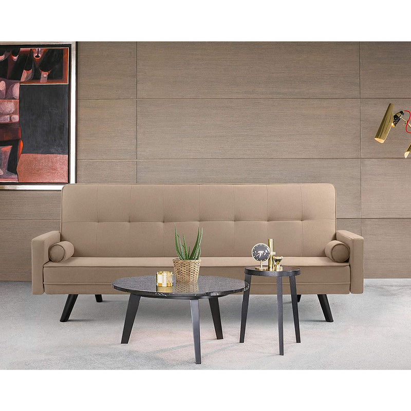 Homall Futon Sofa Bed Modern Fabric Split Back Convertible Reclining Sofa with 2 Cushion for Living Room and Office