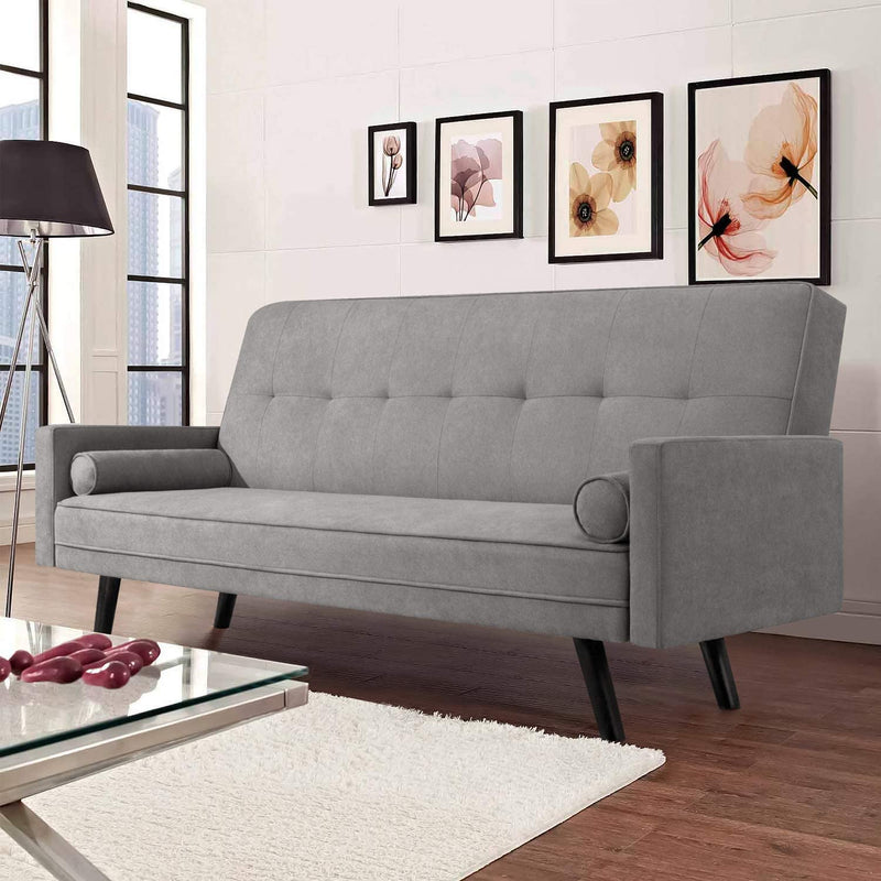 Homall Futon Sofa Bed Modern Fabric Split Back Convertible Reclining Sofa with 2 Cushion for Living Room and Office