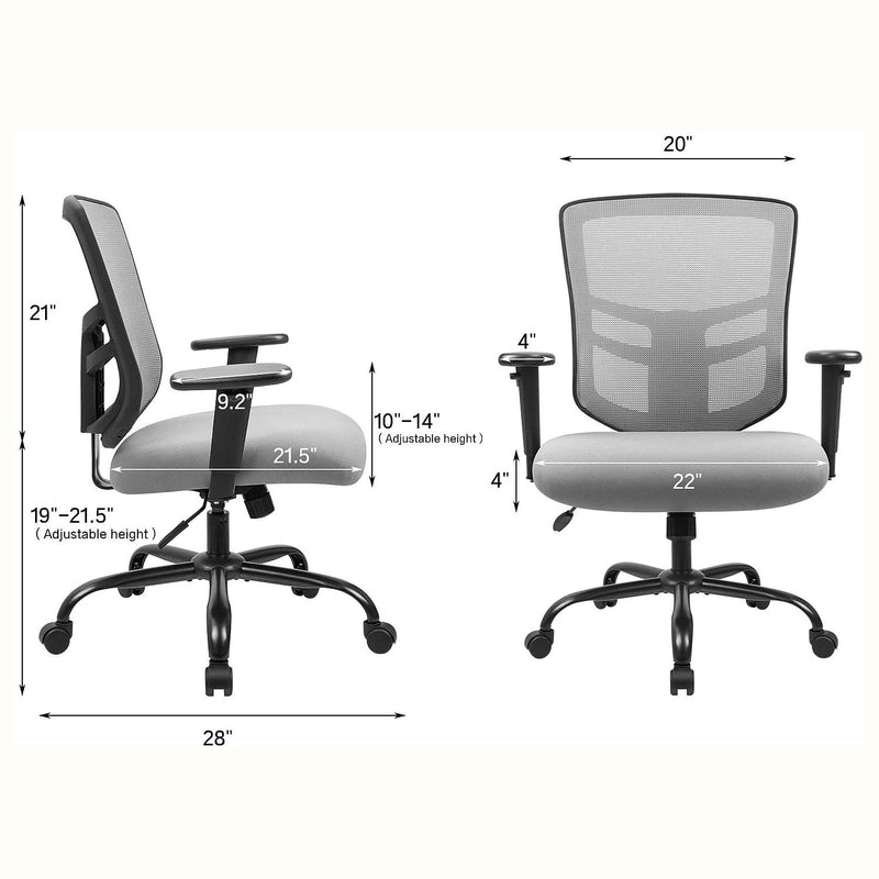 Homall Mesk Office Chair with Adjustable Armrests, Swivel Conference Chair