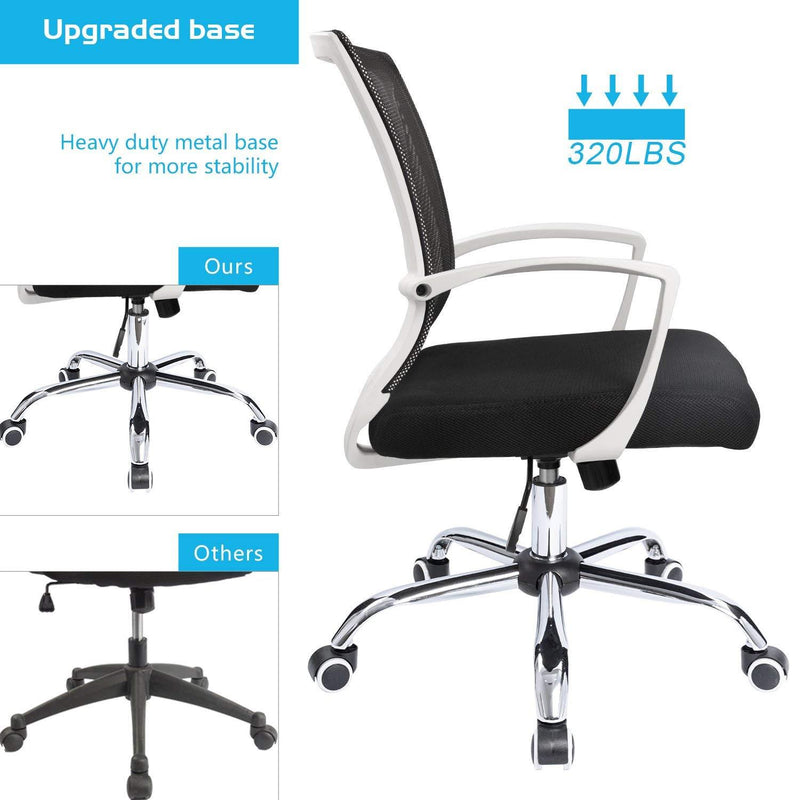 Homall Office Chair Mid Back Swivel Lumbar Support Desk Chair, Computer Ergonomic Mesh Chair with Armrest