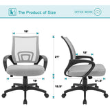 Homall Office Chair Ergonomic Mid Back Swivel Mesh Chair Height Adjustable Lumbar Support Computer Desk Chair with Armrest
