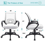 Homall Office Chair Ergonomic Mid Back Swivel Mesh Chair Height Adjustable Lumbar Support Computer Desk Chair with Armrest