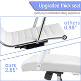 Homall Office Desk Chair Mid-Back Computer Chair Leather Executive Adjustable Swivel Task Chair Conference Chair with Armrests