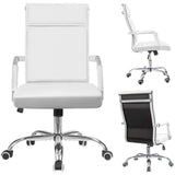 Homall Office Desk Chair Mid-Back Computer Chair Leather Executive Adjustable Swivel Task Chair Conference Chair with Armrests