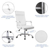 Homall Office Desk Chair Mid-Back Computer Chair Leather Executive Adjustable Swivel Task Chair Conference Chair with Armrests