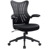 Homall Office Desk Chair with Flip Arms,Mid Back Mesh Computer Chair Swivel Task Chair with Ergonomic with Lumbar Support