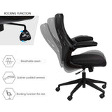 Homall Office Desk Chair with Flip Arms,Mid Back Mesh Computer Chair Swivel Task Chair with Ergonomic with Lumbar Support