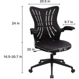 Homall Office Desk Chair with Flip Arms,Mid Back Mesh Computer Chair Swivel Task Chair with Ergonomic with Lumbar Support