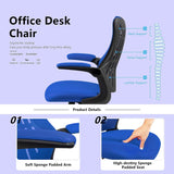 Homall Office Desk Chair with Flip Arms,Mid Back Mesh Computer Chair Swivel Task Chair with Ergonomic with Lumbar Support