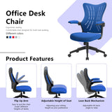 Homall Office Desk Chair with Flip Arms,Mid Back Mesh Computer Chair Swivel Task Chair with Ergonomic with Lumbar Support