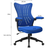 Homall Office Desk Chair with Flip Arms,Mid Back Mesh Computer Chair Swivel Task Chair with Ergonomic with Lumbar Support