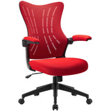 Homall Office Desk Chair with Flip Arms,Mid Back Mesh Computer Chair Swivel Task Chair with Ergonomic with Lumbar Support
