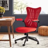 Homall Office Desk Chair with Flip Arms,Mid Back Mesh Computer Chair Swivel Task Chair with Ergonomic with Lumbar Support
