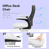 Homall Office Desk Chair with Flip Arms,Mid Back Mesh Computer Chair Swivel Task Chair with Ergonomic with Lumbar Support