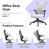 Homall Office Desk Chair with Flip Arms,Mid Back Mesh Computer Chair Swivel Task Chair with Ergonomic with Lumbar Support