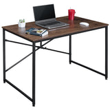 Homall Office Desk Modern Wood Tabletop Computer Table 44 Inches Home Office Writing Study Worktable with Solid Frame, Brown