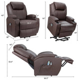 Homall Power Lift Recliner PU Leather Lift Assist Recliner for Elderly with Massage