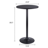 Homall Bistro Pub Table Round Bar Height Cocktail Table Metal Base MDF Top Obsidian Table with Black Leg