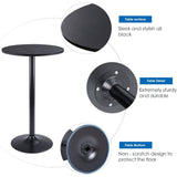 Homall Bistro Pub Table Round Bar Height Cocktail Table Metal Base MDF Top Obsidian Table with Black Leg