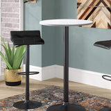 Homall Bistro Pub Table Round Bar Height Cocktail Table Metal Base MDF Top Obsidian Table with Black Leg