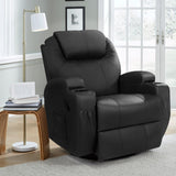 Homall PU Leather Swivel rocker Recliner Chair Electric Massage Recliner