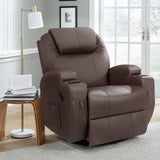 Homall PU Leather Swivel rocker Recliner Chair Electric Massage Recliner