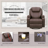 Homall PU Leather Swivel rocker Recliner Chair Electric Massage Recliner