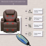 Homall PU Leather Swivel rocker Recliner Chair Electric Massage Recliner
