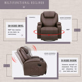 Homall PU Leather Swivel rocker Recliner Chair Electric Massage Recliner