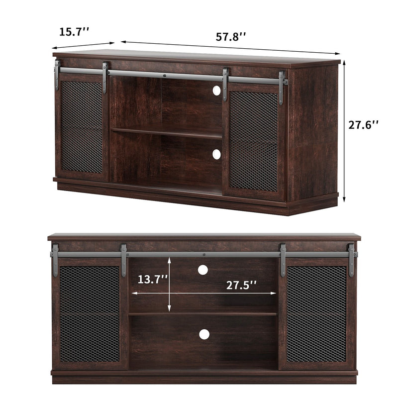 Homall Farmhouse TV Stand, Entertainment Center with Storage Cabinet, for TVs up to 65"