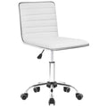 Homall Office Chair Armless Ribbed Task Chair Low Back Home Desk Chair Swivel Rolling Leather Computer Chairs