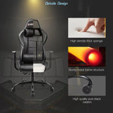 Homall Gaming Chair Office Chair High Back Racing Computer Chair PU Leather Adjustable Seat Height Swivel Chair Ergonomic Executive Chair with Headrest