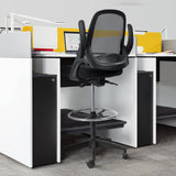 Homall Drafting Chair Office Chair Executive Computer Standing Desk Chair with Flip-up Armrests, Lockable Wheels and Adjustable Footrest Ring