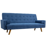 Homall Linen Futon Sofa Bed Pin Tufted Split Back Convertible Reclining Sofa Fabric Bench Seat