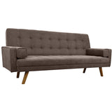 Homall Linen Futon Sofa Bed Pin Tufted Split Back Convertible Reclining Sofa Fabric Bench Seat