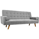 Homall Linen Futon Sofa Bed Pin Tufted Split Back Convertible Reclining Sofa Fabric Bench Seat