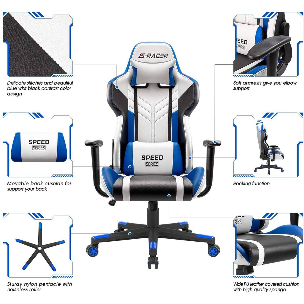 Homall Gaming Chair S-racer Chair Ergonomic High Back Computer Chair P