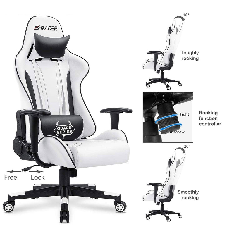 Homall Gaming Chair S-racer Rocking Chair High Back Racing Computer Chair