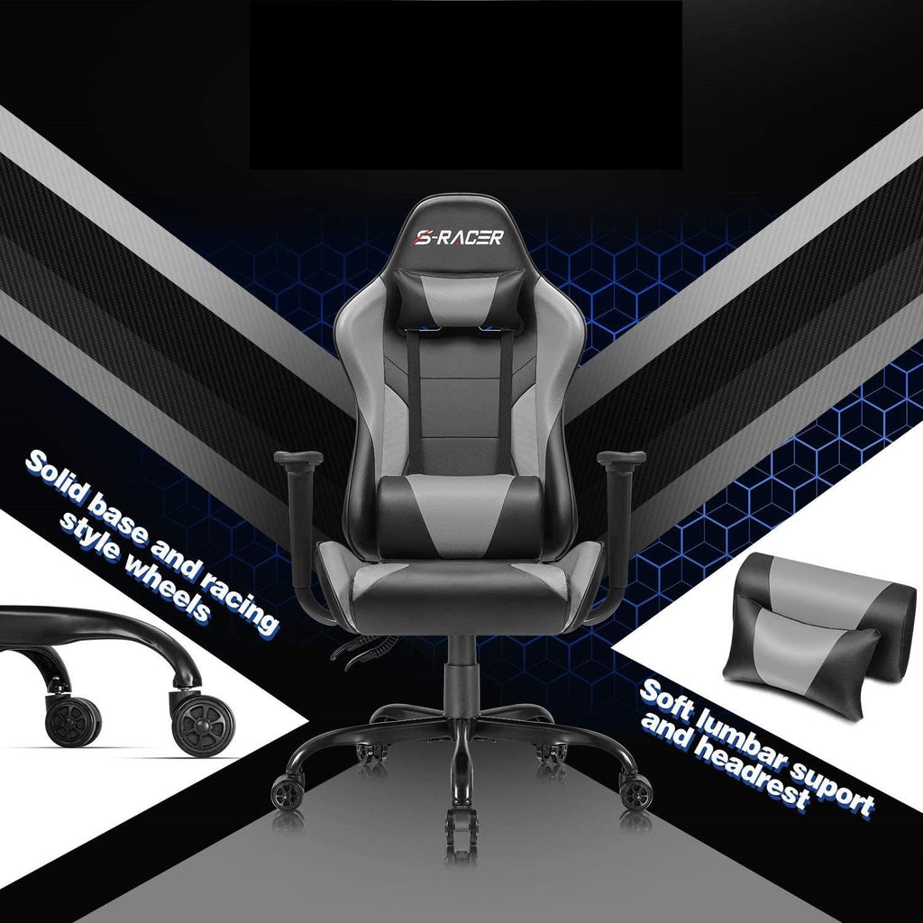 Homall Gaming Chair High Back Sracer Racing PU Leather Height ...