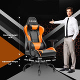 Homall Gaming Chair Office Chair High Back Racing Computer Chair PU Leather Adjustable Seat Height Swivel Chair Ergonomic Executive Chair with Headrest