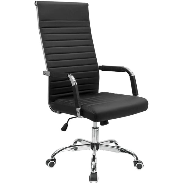 Homall Ribbed Office Chair High Back PU Leather Executive